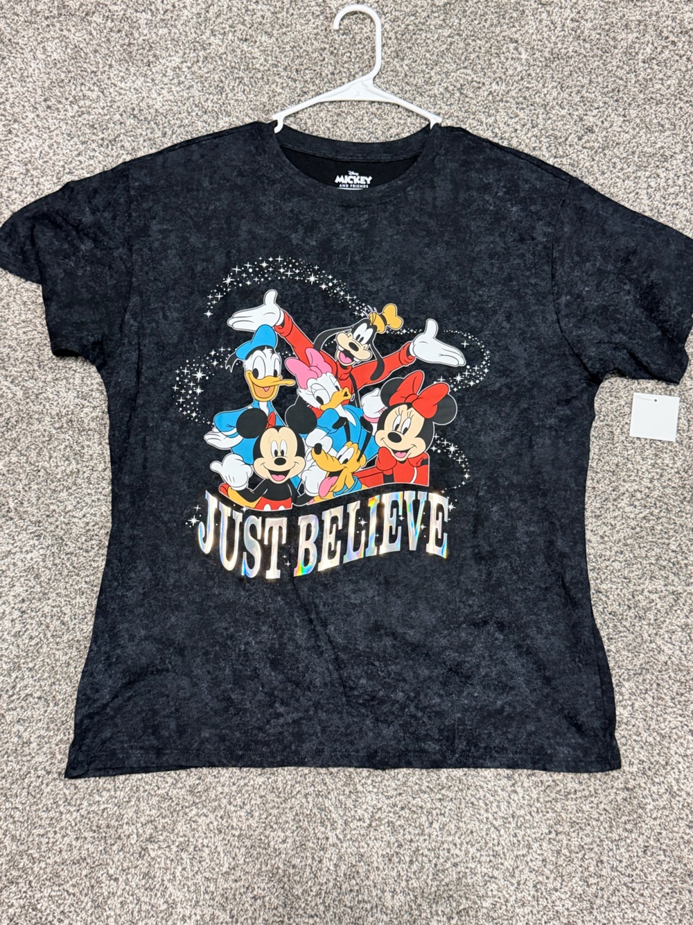 Disney Mickey & Friends 'Just Believe' Black T‑Shirt